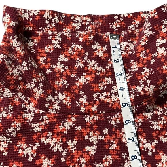 Lands’ End Floral Waffle Knit Cowl Neck Tunic Top 1X Drawstring Hem Cottagecore - Picture 7 of 16